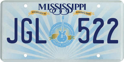 MS license plate JGL522