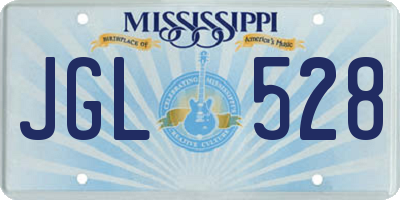 MS license plate JGL528