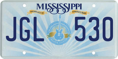 MS license plate JGL530
