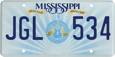 MS license plate JGL534
