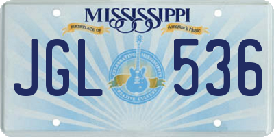 MS license plate JGL536