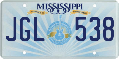 MS license plate JGL538