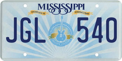 MS license plate JGL540
