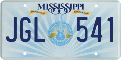 MS license plate JGL541