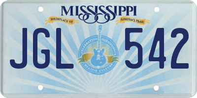 MS license plate JGL542