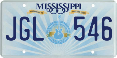 MS license plate JGL546