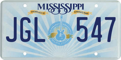 MS license plate JGL547