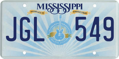 MS license plate JGL549