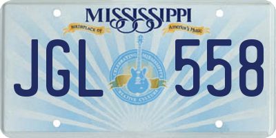 MS license plate JGL558