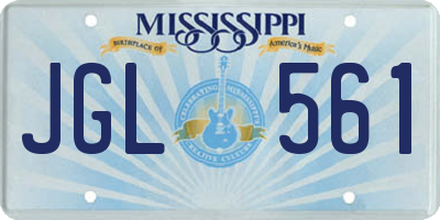 MS license plate JGL561
