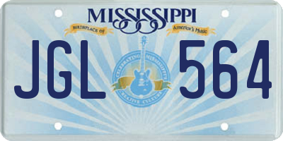 MS license plate JGL564