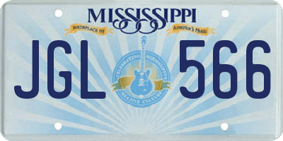 MS license plate JGL566