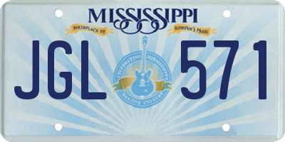 MS license plate JGL571