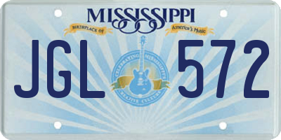 MS license plate JGL572