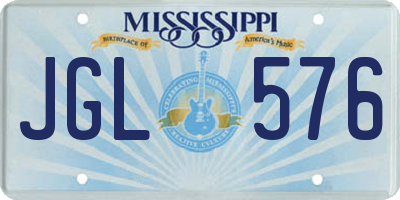 MS license plate JGL576