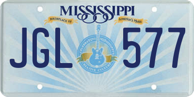 MS license plate JGL577
