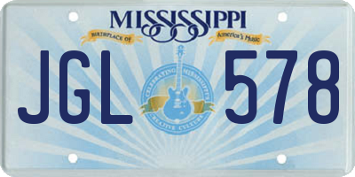 MS license plate JGL578
