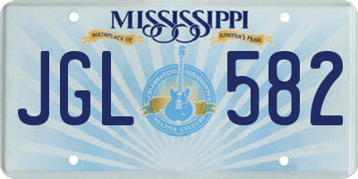 MS license plate JGL582