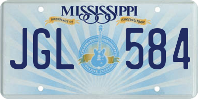 MS license plate JGL584