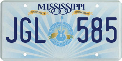 MS license plate JGL585