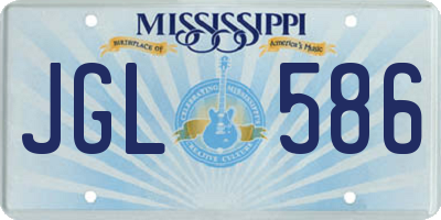 MS license plate JGL586