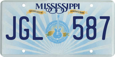 MS license plate JGL587