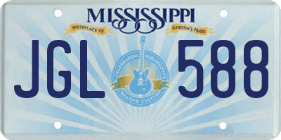 MS license plate JGL588