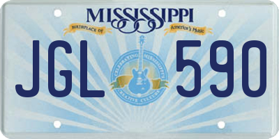 MS license plate JGL590