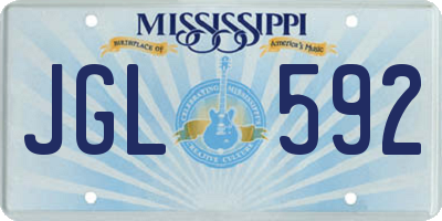 MS license plate JGL592