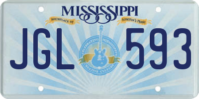MS license plate JGL593