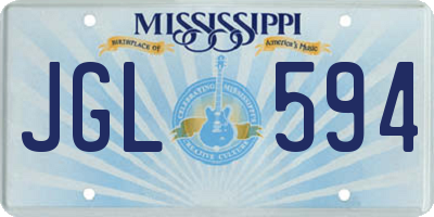 MS license plate JGL594