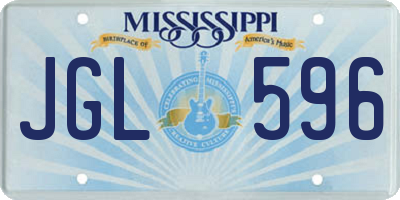 MS license plate JGL596