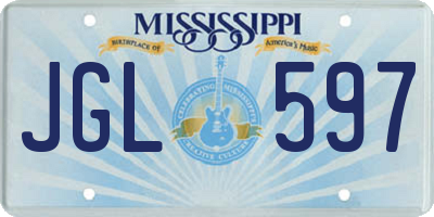 MS license plate JGL597