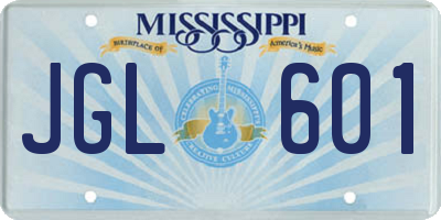 MS license plate JGL601