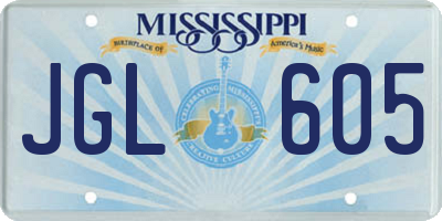 MS license plate JGL605