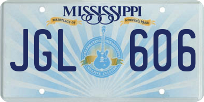MS license plate JGL606