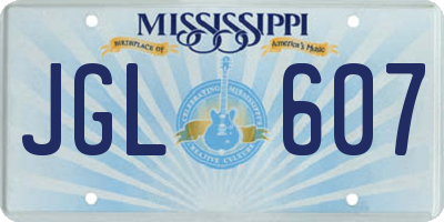 MS license plate JGL607