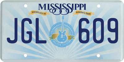 MS license plate JGL609