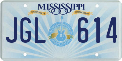 MS license plate JGL614