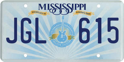 MS license plate JGL615