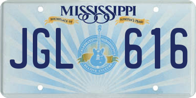 MS license plate JGL616