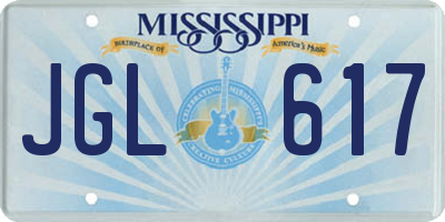 MS license plate JGL617