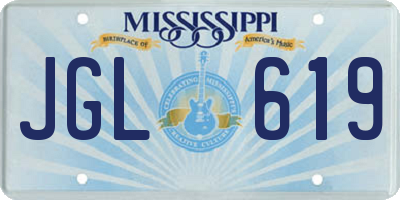 MS license plate JGL619