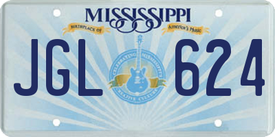 MS license plate JGL624