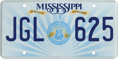 MS license plate JGL625