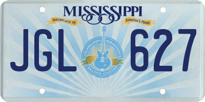 MS license plate JGL627