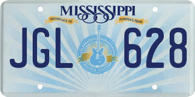 MS license plate JGL628