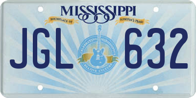 MS license plate JGL632