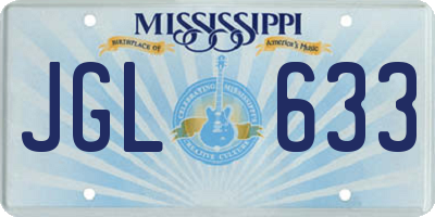 MS license plate JGL633