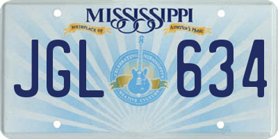MS license plate JGL634
